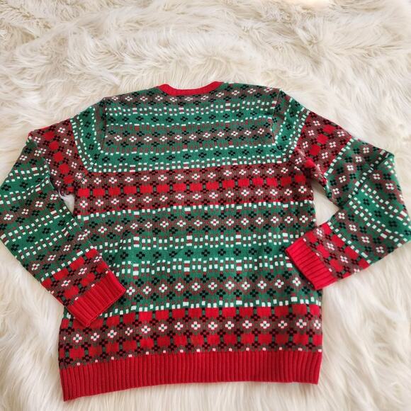 Blizzard Bay reindeer with pocket front ugly Christmas sweater men's size large - Picture 3 of 9